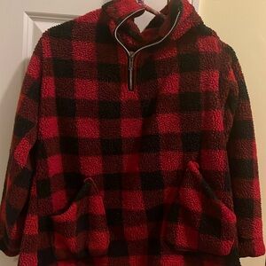 flannel soft fuzzy zip up